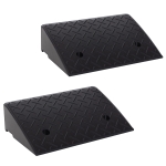 HOMCOM Rubber Curb Ramps Set, 4'' Heavy Duty Driveway Ramps with 33,000lbs Weight Capacity for Low Cars, Motorcycle, 2 Pack, 19" x 12.5" x 5"