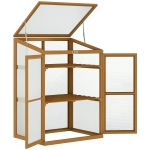 Outsunny Wooden Cold Frame Greenhouse Small Mini Planter Box, 30" L x 24" W x 44" H, Brown