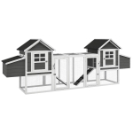 PawHut 124" Dual Chicken Coop, Large Chicken House, Gray