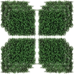 Outsunny 12PCs Grass Wall Panels, 20" x 20" Artificial Grass Wall Decor, Greenery Backdrop Panels Wall for Outdoor, Indoor, Garden, Fence, Backyard, Emerald Green