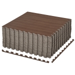 HOMCOM Wood Grain Floor Mats 1/2 Inch Thick, Interlocking EVA Foam Mats Tiles with Borders, Puzzle Exercise Mat for Home and Fit Equipment, 24 in x 24 in, Pack of 25