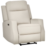 HOMCOM Electric Power Recliner, Wall Hugger Armchair with USB Charging Station, Sofa Recliner with Linen Upholstered Seat and Retractable Footrest, Cream White
