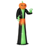 HOMCOM 9ft Inflatable Halloween Decoration Pumpkin Head Ghost, Blow-Up Outdoor LED Display for Lawn, Garden, Party