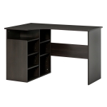 HOMCOM 47.25" L-Shaped Computer Desk, Writing Desk, Corner Desk with Storage Shelves for Home Office, Study, Black