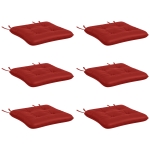 Outsunny 6-Piece Seat Cushion Replacement, Outdoor Patio Chair Cushions Set with Ties, Button Tufted, Wine Red