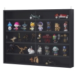 HOMCOM 5-Tier Display Cabinet, Shot Glass Display Case, Glass Curio Cabinet with 2 Glass Doors and 4 Adjustable Shelves, Black