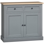 HOMCOM Sideboard Buffet Cabinet, Kitchen Cabinet, Coffee Bar Cabinet with 2 Drawers and Double Door Cupboard for Living Room, Entryway, Dark Gray