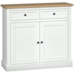 HOMCOM Sideboard Buffet Cabinet, Kitchen Cabinet, Coffee Bar Cabinet with 2 Drawers and Double Door Cupboard for Living Room, Entryway, White