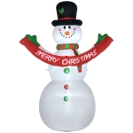HOMCOM Inflatable Snowman Christmas Yard Outdoor Decoration with Banner LED Lights