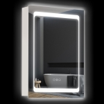 kleankin LED Lighted Medicine Cabinet with Mirror, Wall-Mounted Plug-In Bathroom Organizer with 3 Storage Shelves