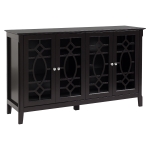 HOMCOM Sideboard Buffet Cabinet, Kitchen Storage Cabinet, Glass Door Accent Cabinet with Adjustable Shelves, Espresso