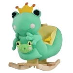 Qaba Kids Ride-On Rocking Horse Toy Frog Style Rocker with Fun Music, Seat Belt & Soft Plush Fabric Hand Puppet for Children 18-36 Months