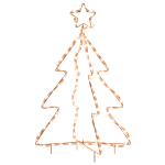 Outsunny 30" Outdoor LED Christmas Tree Rope Lights, LED Outdoor Christmas Decoration with Ground Stakes, Warm White