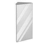 kleankin 12 Inch x 24 Inch Triangle Corner Mirror Medicine Cabinet Wall Mounted with Door 3 shelves, Multipurpose Storage Organizer for Bathroom