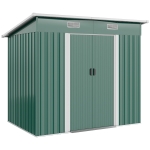 Outsunny 7'x 4' Metal Patio Storage Shed Garden Lockable Shed Tool Utility Storage Unit, Green