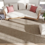 HOMCOM 7.5x9.5 Area Rug, Luxurious Faux Fur Rug, Non-Slip Floor Carpet for Living Room, Bedroom, Dining Room, Tan