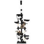 PawHut 94"-102" Floor to Ceiling Cat Tree, High Cat Condo Scratching Post Activity Center, Multi-Level Play House