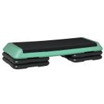 Soozier 43" Adjustable Aerobic Platform Stepper 3 Level with Risers 4” 6” 8” Cardio Fitness Trainer Workout Step Home Gym Exercise, Black Green