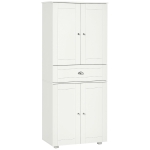 HOMCOM 72" Kitchen Pantry Cabinet, Modern Kitchen Pantry Storage Cabinet with 4 Doors and 3 Adjustable Shelves, White