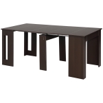 HOMCOM Extendable Dining Table, Expandable Kitchen Table for Small Spaces, Seats up to 6 People, Dark Brown