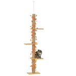 Pawhut Floor to Ceiling Cat Tree with Adjustable Height 80"- 95