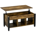 HOMCOM Lift Top Coffee Table, Modern Center Table with Storage Shelves and Hidden Compartment for Living Room, 41" L