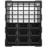 DURHAND Plastic 39 Drawer Parts Organiser Wall Mount Storage Cabinet for Small Nuts Bolts Tool Black