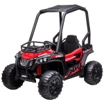Aosom 12V Kids UTV with Music, Lights, MP3/USB, Suspension System, Remote Control, Red
