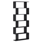 HOMCOM Wooden S Shape Bookcase 6 Shelves Storage Display Home Office Furniture