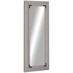 HOMCOM 59" x 23.5" Farmhouse Full Length Mirror, Wall Mount and Leaner Floor Mirror, Vertical and Horizontal for Bedroom, Grey