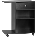 Vinsetto Mobile Printer Stand, Rolling File Cabinet Cart with Wheels, Adjustable Shelf, Drawer and CPU Stand, Black