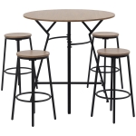 HOMCOM 5-Piece Bar Table and Chairs Set, Space Saving Dining Table & 4 Stools