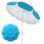 Outsunny 6 ft Beach Umbrella Portable with Sand Anchor, Carry Bag, Adjustable Height & Tilt, UPF50+ UV Protection, Blue