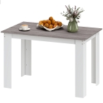 HOMCOM 47" Kitchen Table for 4-6 People, Dining Table with Wood Effect for Dining Room, Grey