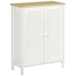 HOMCOM Buffet Cabinet with Storage, Modern Bathroom Floor Cabinet, Sideboard Buffet with 2 Adjustable Shelves and 2 Doors for Kitchen, Living Room, Dining Room, White