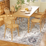 HOMCOM 4x6 Area Rug, Vintage Machine Washable Rug, Non-Slip Carpet for Living Room, Bedroom, Dining Room, Brown and Green