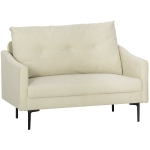 HOMCOM 2 Seater Sofa, Small Modern Couch with High-Resilience Foam, Thicken Padding, Button Tufted, Cream White