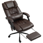 Vinsetto 6-Point Vibration Massage Chair, Height Adjustable Reclining Computer Chair with Retractable Footrest, Brown