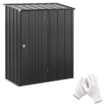 Outsunny 5' x 3' Outdoor Storage Shed, Steel Garden Shed with Single Lockable Door, Tool Storage Shed for Backyard, Black
