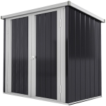 Outsunny 5x3 Metal Garden Storage Shed with Double Door, Durable Metal Shed for Garden, Patio, Lawn, Black
