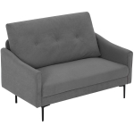 HOMCOM 2 Seater Sofa, Small Modern Couch with High-Resilience Foam, Thicken Padding, Button Tufted, Grey