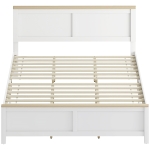 HOMCOM Queen Bed Frame with Headboard, Modern Platform Bed Frame with Wooden Slats, No Box Spring Needed, Easy Assembly, White