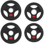 Soozier Weight Plates Set, 2-Inch Barbell Weights Set w/Tri-Grips for Weightlifting and Strength Training, 2 x 6lbs, 2 x 11lbs