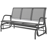 Outsunny 3-Seat Outdoor Glider Chair, Patio Rocking Chair, Steel Frame, Sling Fabric Seat for Garden, Backyard, Lawn, Grey
