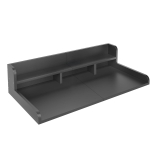 Washer Dryer Countertop with Non-slip Pads, Laundry Wood Shelf Topper with Edge, Double Layer Organizer, 54" L x 27.5" W x 12" H, Black