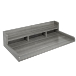 Practical Washer Dryer Countertop with Non-slip Pads, Wood Shelf Topper with Edge, Double Layer Organizer, 54" L x 27.5" W x 12" H, Gray+White
