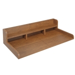 Practical Washer Dryer Countertop with Non-slip Pads, Double Layer Laundry Wood Shelf Topper with Edge, 54" L x 27.5" W x 12" H, Walnut
