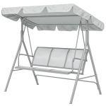 Outsunny 3-Seater Outdoor Swing Chair, Patio Swing, A Frame Porch Swing with Canopy, Garden Hammock Glider Bed, Light Grey