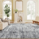 HOMCOM Area Rug for Living Room 9x12, Modern Abstract Machine Washable Rug, Non-Slip Carpet for Bedroom, Dining Room, Grey