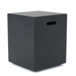 Modern MGO Tank Holder Side Table with Multi-functional Design, Lightweight Concrete for Durability, 16.5" L x 16.5" W x 20.5" H, Dark Grey